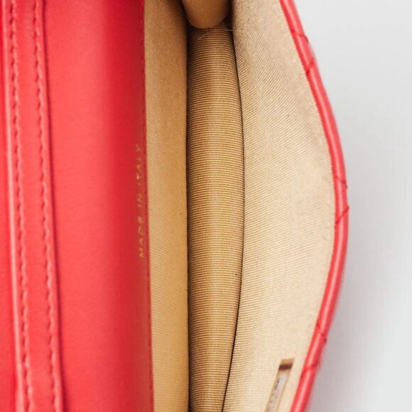 Chanel Red Quilted Lambskin Leather Pearl Crush Mini Clutch Chain Bag - Picture 11 of 12